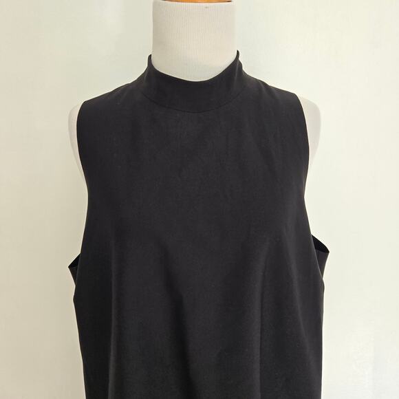 Athleta Interstellar Bike Tunic Top Mock Neck Zip Hem Relaxed Black Women Large - Picture 5 of 13
